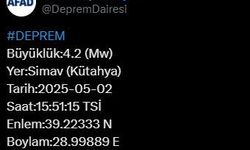 Kütahya Simav’da 4,2 Büyüklüğünde Deprem