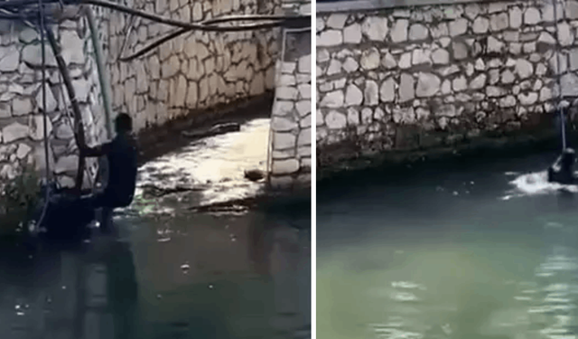 Polisten kaçarken Suriyeli dereye atladı