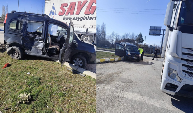 Tır ile otomobil çarpıştı: 2 yaralı