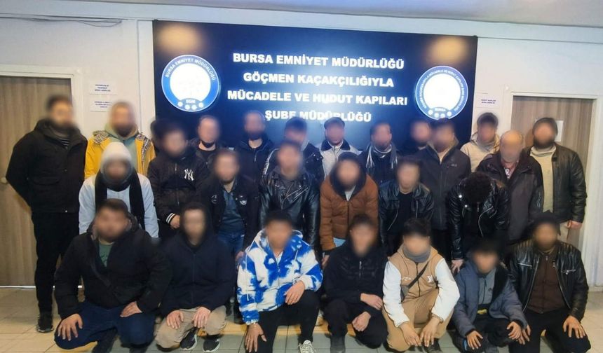 Bursa’da göçmen kaçakçılığına darbe: 29 yabancı uyruklu şahıs yakalandı